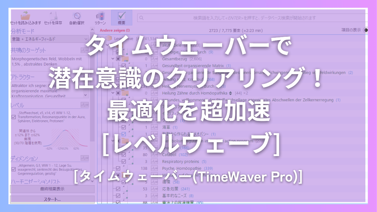 [レベルウェーブとは？]タイムウェーバー(TimeWaver)で潜在意識や情報空間の整理整頓クリアリング！最適化を超加速