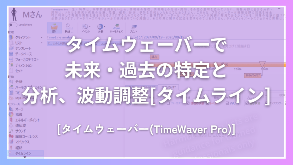 タイムウェーバー(TimeWaver)で未来・過去の特定と分析、波動調整[タイムライン]