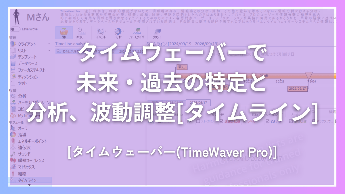 タイムウェーバー(TimeWaver)で未来・過去の特定と分析、波動調整[タイムライン]