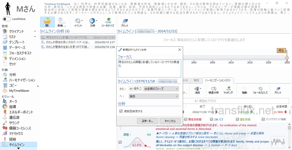 タイムウェーバー(TimeWaver)で未来・過去の特定と分析、波動調整[タイムライン]